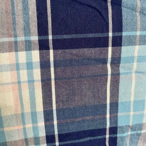 IZOD Saltwater 5X Relaxed Classic Blue Plaid Short Sleeve Button Up Shirt - Picture 6 of 15